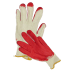 Polyester Knit Gloves Finger Red Coated, 10 PR